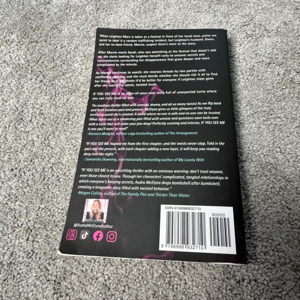 If you See Me By Audra McElyea Paperback Book SIGNED